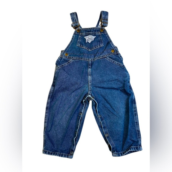 Vintage Baby Guess Jeans 100% cotton denim overalls baby size 24 months - Picture 1 of 6